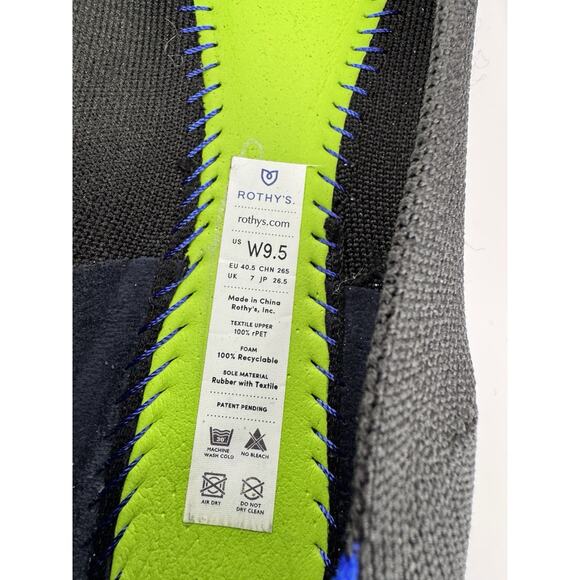 Rothy's The Flat Black Knit rounded Toe Ballet Flats Women's Size 9.5 Blue Halo - Picture 6 of 11